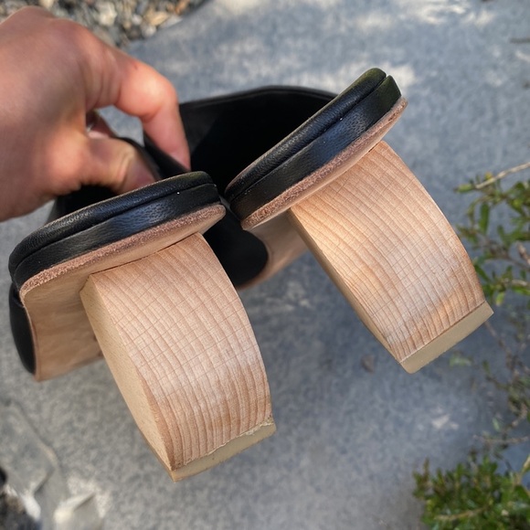 Dopp Mules Greta Wooden Asphalt Black Leather sz 8 - Picture 7 of 12